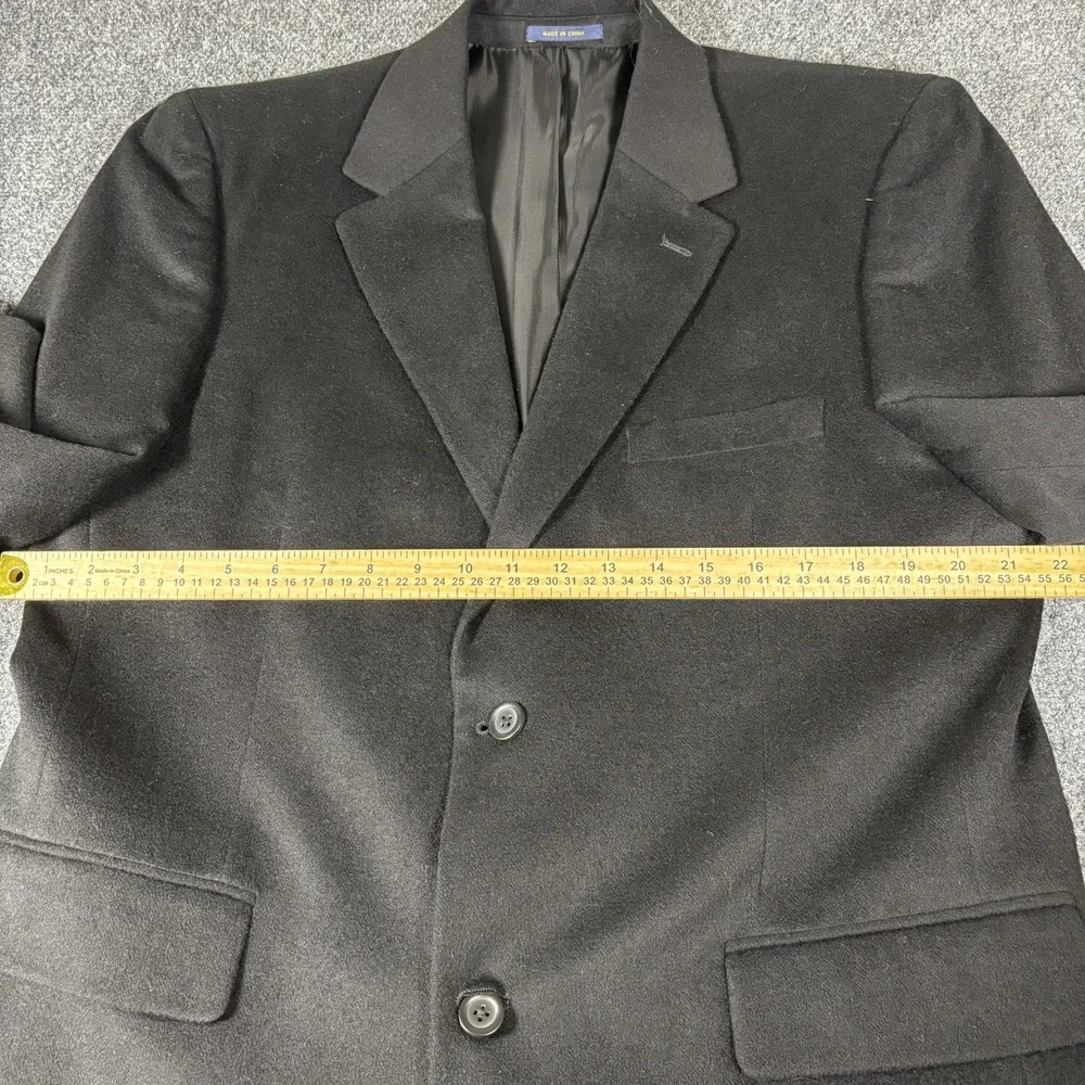 Club Room Blazer Mens 42R Black Wool Silk Cashmere Sport Coat 2-Button Jacket